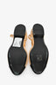 Pre-Loved Chanel™ Beige Quilted Black Cap Toe 'Chanel' Flats Size 36.5