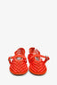 Alaia Red Beaded Ballet Flats Size 36.5