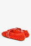 Alaia Red Beaded Ballet Flats Size 36.5