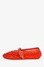 Alaia Red Beaded Ballet Flats Size 36.5