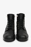 Pre-Loved Chanel™ Black Leather Pearl Detail Lace Up Boots Size 36.5
