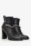 Jimmy Choo Black Leather Jewel 'Cruz' Combat Boots Size 37