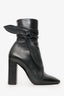 Saint Laurent Black Leather Wrap Around Bow Boots Size 38