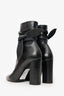 Saint Laurent Black Leather Wrap Around Bow Boots Size 38