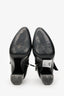 Saint Laurent Black Leather Wrap Around Bow Boots Size 38