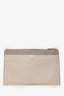 Prada Taupe Saffiano Leather Zippered Clutch