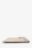 Prada Taupe Saffiano Leather Zippered Clutch
