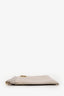 Prada Taupe Saffiano Leather Zippered Clutch