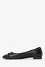 Prada Black Leather/Patent Cap-Toe Bow Ballet Flats Size 37