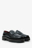 Pre-Loved Chanel™ Black Leather Chain Link Platform Loafers Size 36.5