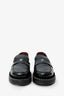 Pre-Loved Chanel™ Black Leather Chain Link Platform Loafers Size 36.5