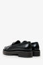 Pre-Loved Chanel™ Black Leather Chain Link Platform Loafers Size 36.5