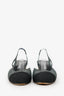 Pre-Loved Chanel™ Grey/Black Canvas/Nubuck Leather CC Slingback Sandals Size 36.5
