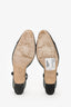 Pre-Loved Chanel™ Grey/Black Canvas/Nubuck Leather CC Slingback Sandals Size 36.5