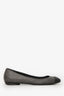 Pre-Loved Chanel™ Black/Grey Embossed Leather CC Ballet Flats Size 37