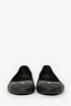 Pre-Loved Chanel™ Black/Grey Embossed Leather CC Ballet Flats Size 37