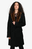 Fendi Black Cashmere/Mink Zucca Print Collar Coat Size 46