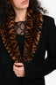 Fendi Black Cashmere/Mink Zucca Print Collar Coat Size 46