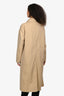 Burberry Beige/Brown Cotton/Leather Pocket 'Gabardine' Long Trench Coat Size 46