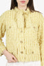 Pre-Loved Chanel™ 21C Yellow Tweed Fringe CC Button Jacket Size 38