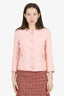 Pre-Loved Chanel™ 2016 Pink Tweed Pearl CC Button Jacket Size 36