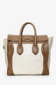 Celine Brown/Taupe Leather Mini Luggage Tote