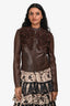 Givenchy Brown Lambskin Leather Jacket Size 36