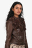 Givenchy Brown Lambskin Leather Jacket Size 36