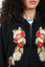Gucci 2017 Black Distressed Floral Embroidered Hoodie Size S