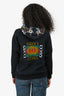 Gucci 2017 Black Distressed Floral Embroidered Hoodie Size S