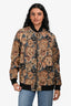 Saint Laurent Blue/Brown Cotton Lion Tapestry Bomber Jacket Size 34