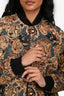 Saint Laurent Blue/Brown Cotton Lion Tapestry Bomber Jacket Size 34