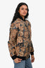 Saint Laurent Blue/Brown Cotton Lion Tapestry Bomber Jacket Size 34