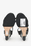 Pre-Loved Chanel™ Black Leather Pearl-Embellished Wedge Sandals Size 38