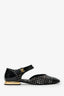 Pre-Loved Chanel™ Black Tweed CC Turn lock Mary Jane Ballet Flats Size 36