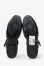 Pre-Loved Chanel™ Black Tweed CC Turn lock Mary Jane Ballet Flats Size 36