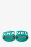 Pre-Loved Chanel™ 2023 Green Leather CHA-NEL Mules Sandal Size 37