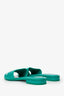Pre-Loved Chanel™ 2023 Green Leather CHA-NEL Mules Sandal Size 37