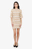 Pre-Loved Chanel™ 15C Dubai White/Yellow Tweed Knit Short Sleeve Dress Size 34