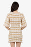 Pre-Loved Chanel™ 15C Dubai White/Yellow Tweed Knit Short Sleeve Dress Size 34