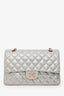 Pre-Loved Chanel™ 2011-12 Silver Metallic Fabric Small Classic Double Flap Bag