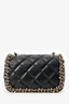 Pre-Loved Chanel™ Black Lambskin Pearl Chain Around Square Flap Bag