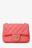 Pre-Loved Chanel™ 2021 Pink Quilted Lambskin Mini Square Pearl Crush Flap Bag