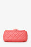 Pre-Loved Chanel™ 2021 Pink Quilted Lambskin Mini Square Pearl Crush Flap Bag