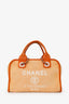 Pre-Loved Chanel™ 2014-15 Orange Canvas Deauville Mini Bowling Bag