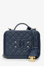 Pre-Loved Chanel™ 2018 Navy Caviar Medium Filigree Vanity Case Bag