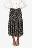 Ba&sh Black/White Patterned Tiered Midi Skirt Size 34