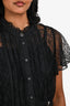 Sandro Black Lace Short Sleeve Cropped Shirt Size 3