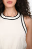 Max Mara White/Black Logo Printed Tank Top Size XL