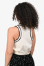 Max Mara White/Black Logo Printed Tank Top Size XL